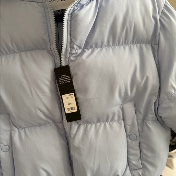 Fashion Nova Light Blue Cropped Puffer Jacket - Picture 5 of 5